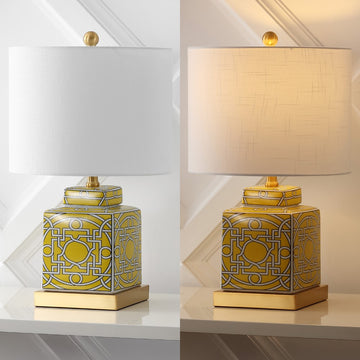 Catherine 22" Ceramic/Metal Ginger Jar LED Table Lamp - JONATHAN Y